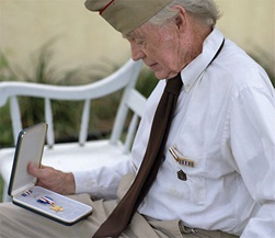 A war veteran with a medal